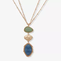 a.n.a Gold Tone Linear Womens Zinc Pendant Necklaces