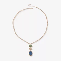 a.n.a Gold Tone Linear Womens Zinc Pendant Necklaces
