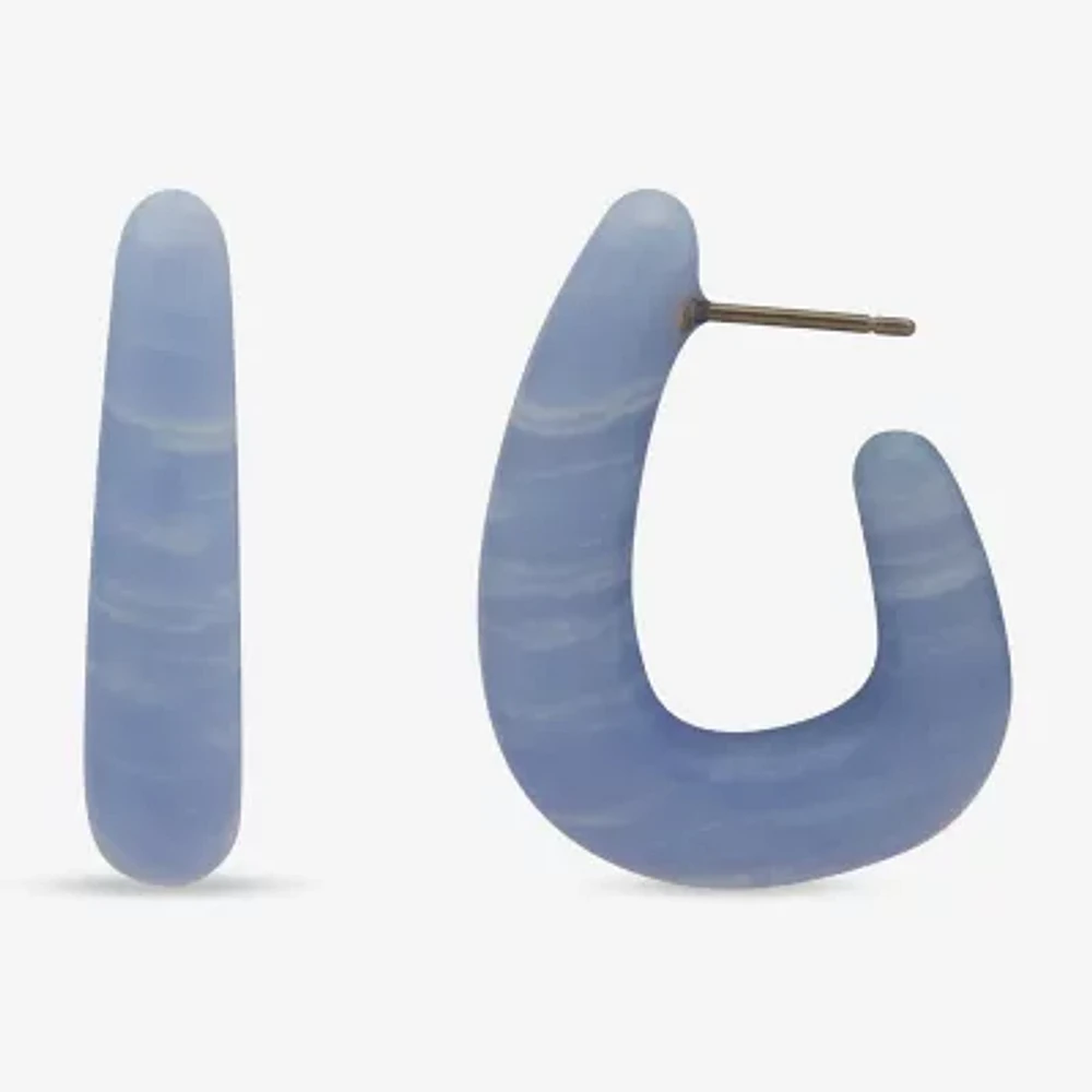 a.n.a Blue 28.4mm Triangle Hoop Earrings
