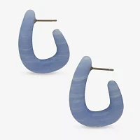a.n.a Blue 28.4mm Triangle Hoop Earrings