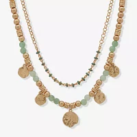 a.n.a Gold Tone Womens 22 Inch Strand Necklace