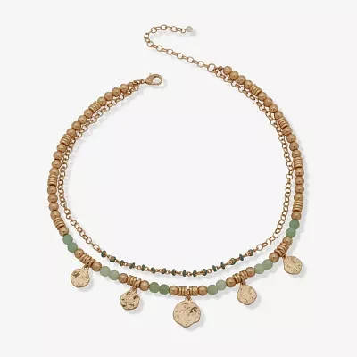 a.n.a Gold Tone Womens 22 Inch Strand Necklace
