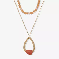 a.n.a Gold Tone Womens 50 Inch Strand Necklace
