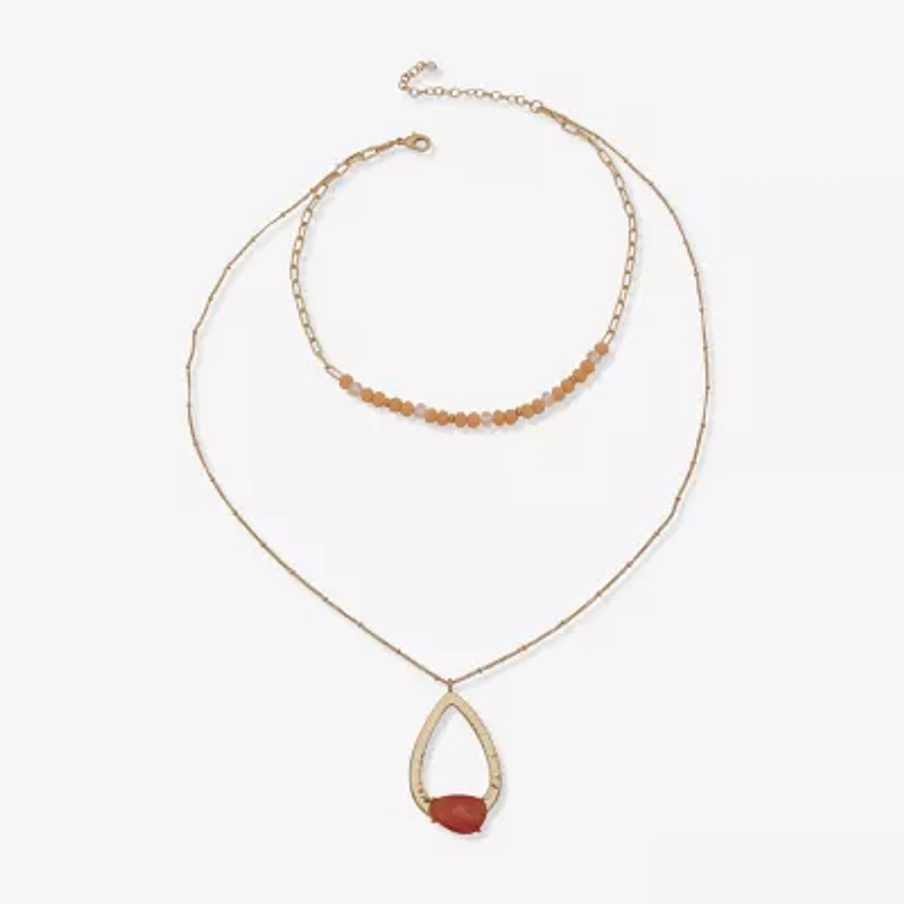 a.n.a Gold Tone Womens 50 Inch Strand Necklace