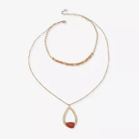 a.n.a Gold Tone Womens 50 Inch Strand Necklace