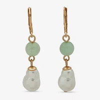 a.n.a Gold Tone Bead Simulated Pearl Drop Earrings