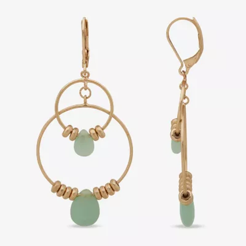 a.n.a Gold Tone Beaded Orbital Drop Earrings