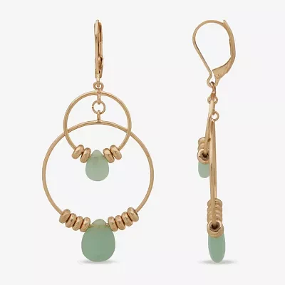 a.n.a Gold Tone Beaded Orbital Drop Earrings