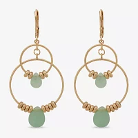 a.n.a Gold Tone Beaded Orbital Drop Earrings
