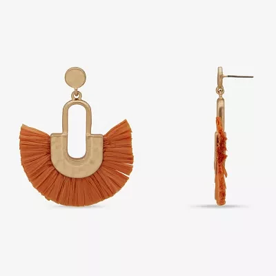 a.n.a Gold Tone Fan Drop Earrings