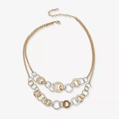 a.n.a Two Tone Hammered Collar Necklace