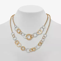 a.n.a Two Tone Hammered Collar Necklace