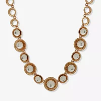 a.n.a Two Tone Hammered Womens 16 Inch Collar Necklace