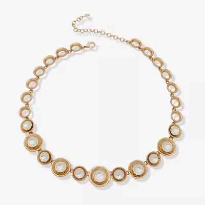 a.n.a Two Tone Hammered Womens 16 Inch Collar Necklace