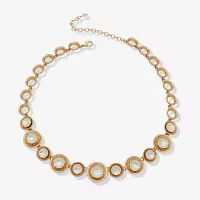 a.n.a Two Tone Hammered Womens 16 Inch Collar Necklace