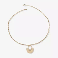 a.n.a Two Tone Hammered Womens Zinc Pendant Necklaces