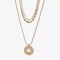 a.n.a Hammered Womens 16 Inch Strand Necklace