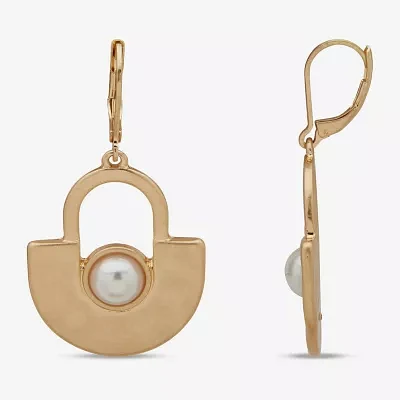 a.n.a Two Tone Hammered Drop Earrings
