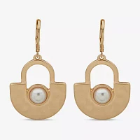 a.n.a Two Tone Hammered Drop Earrings