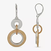 a.n.a Two Tone Hammered Drop Earrings