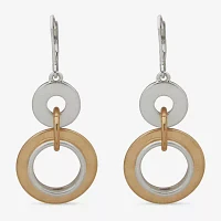a.n.a Two Tone Hammered Drop Earrings
