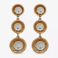 a.n.a Two Tone Hammered Womens Drop Earrings
