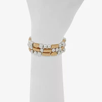 a.n.a Two Tone Hammered 3-pc. Bracelet Set