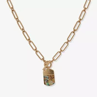 a.n.a Gold Tone Toggle Womens Zinc Paperclip Pendant Necklaces