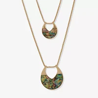 a.n.a Gold Tone 24 Inch Box Pendant Necklace