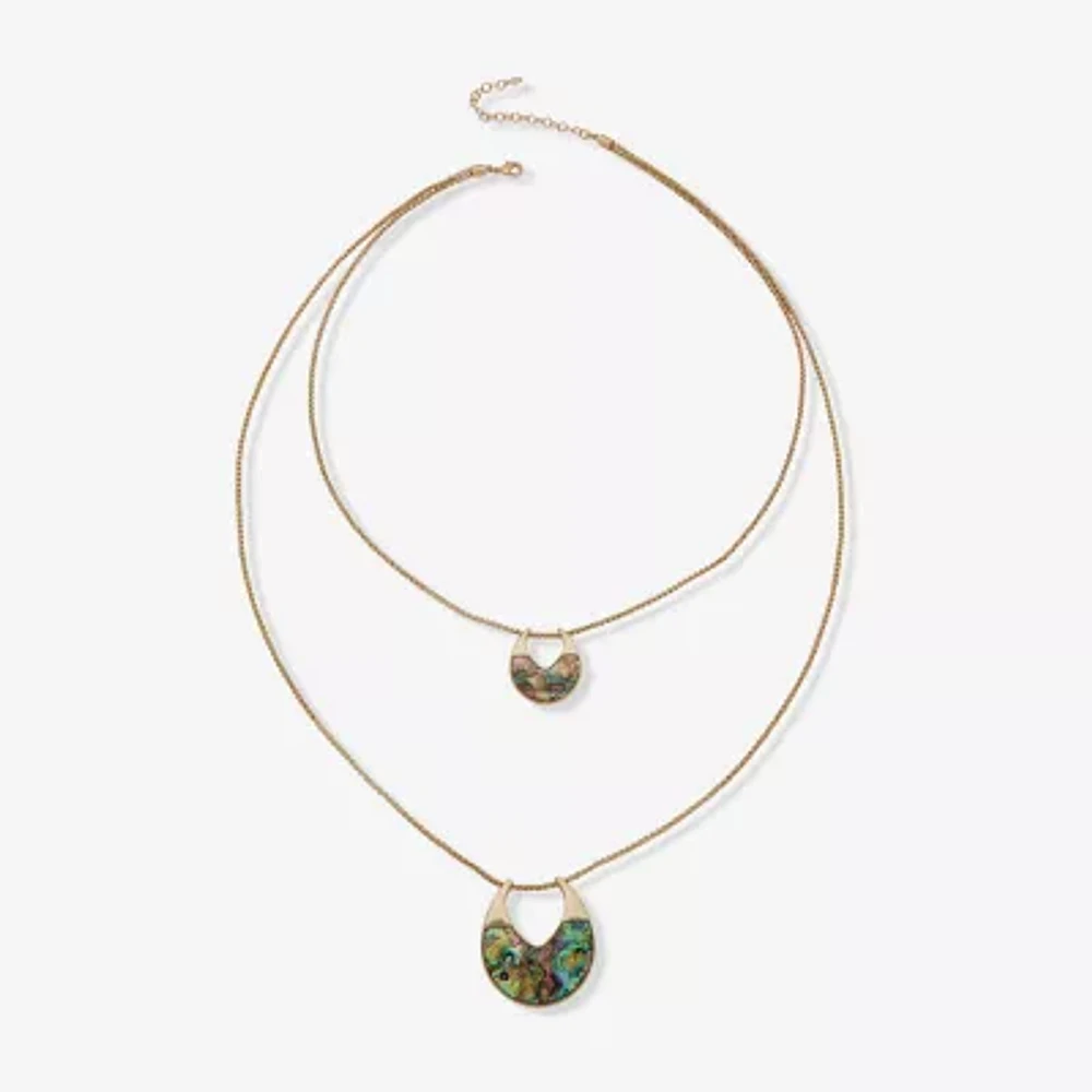a.n.a Gold Tone 24 Inch Box Pendant Necklace