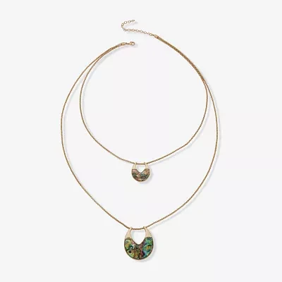 a.n.a Gold Tone 24 Inch Box Pendant Necklace