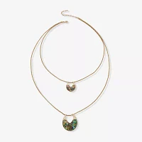 a.n.a Gold Tone 24 Inch Box Pendant Necklace