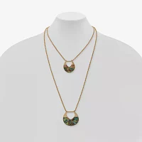 a.n.a Gold Tone 24 Inch Box Pendant Necklace