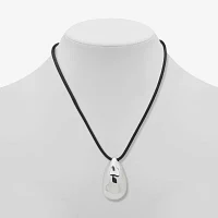 Worthington Silver Tone & Black Cord Womens Zinc Pendant Necklaces