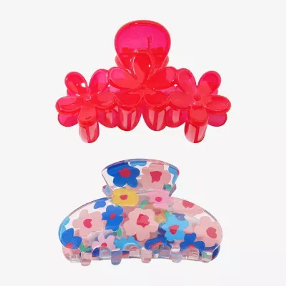Arizona Red & Floral 2-pc. Claw Hair Clip