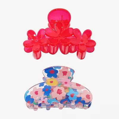 Arizona Red & Floral 2-pc. Claw Hair Clip