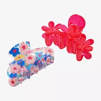 Arizona Red & Floral 2-pc. Claw Hair Clip