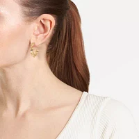 Silver Reflections 14K Gold Over Brass Hoop Earrings