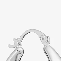 Silver Reflections Pure Silver Over Brass Hoop Earrings