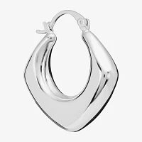 Silver Reflections Pure Silver Over Brass Hoop Earrings