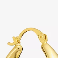 Silver Reflections 14K Gold Over Brass Hoop Earrings