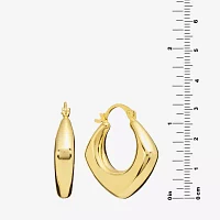 Silver Reflections 14K Gold Over Brass Hoop Earrings
