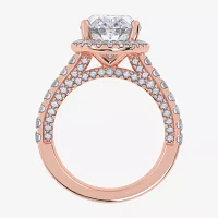 G-H / Vs2-Si1) Womens / CT. T.W. Lab Grown White Diamond 14K Gold Side Stone Halo Engagement Ring