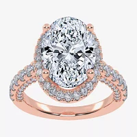 G-H / Vs2-Si1) Womens / CT. T.W. Lab Grown White Diamond 14K Gold Side Stone Halo Engagement Ring