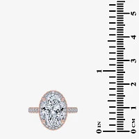 G-H / Vs2-Si1) Womens / CT. T.W. Lab Grown White Diamond 14K Gold Side Stone Halo Engagement Ring