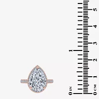 G-H / Vs2-Si1) Womens / CT. T.W. Lab Grown White Diamond 14K Gold Side Stone Halo Engagement Ring
