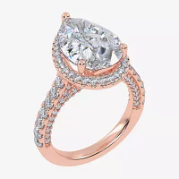 G-H / Vs2-Si1) Womens / CT. T.W. Lab Grown White Diamond 14K Gold Side Stone Halo Engagement Ring