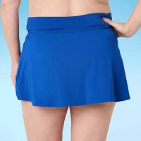 Liz Claiborne Womens Comfort Waistband Swim Skirt Plus