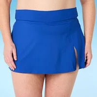 Liz Claiborne Womens Comfort Waistband Swim Skirt Plus