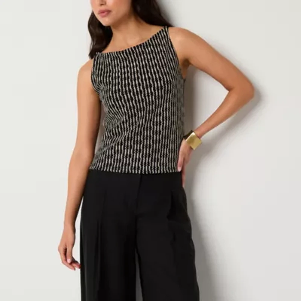 Worthington Womens Straight Neck Blouse